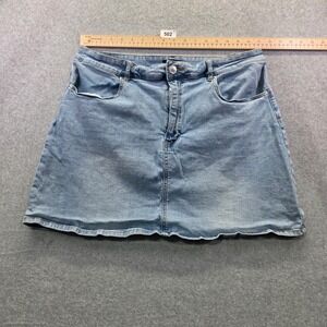1.STATE Womens Light Wash Denim Mini Skirt Size XL Blue Cotton Blend A-Line